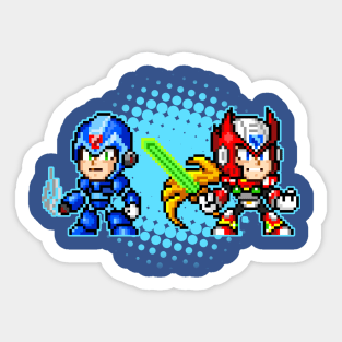 Mega Man X and Zero Pixel Sticker